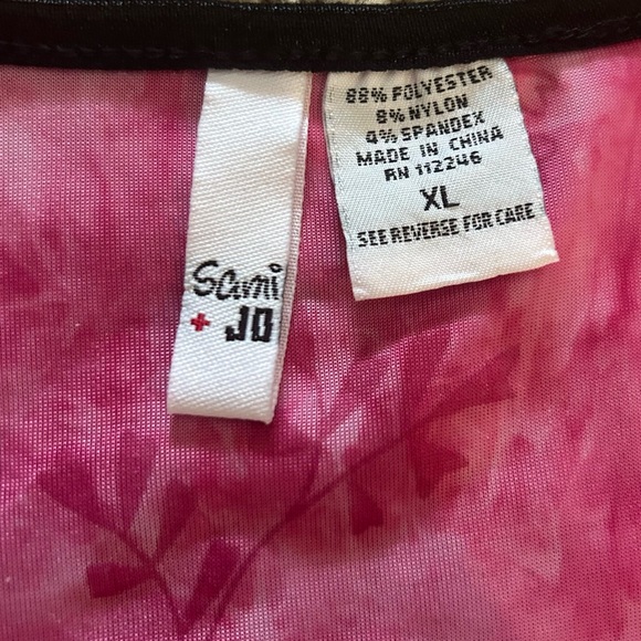 Y2K Sami Jo Tie Dye Pink Black Velvet Burnout Fairy Corset Grunge Top Size XL - Picture 7 of 7